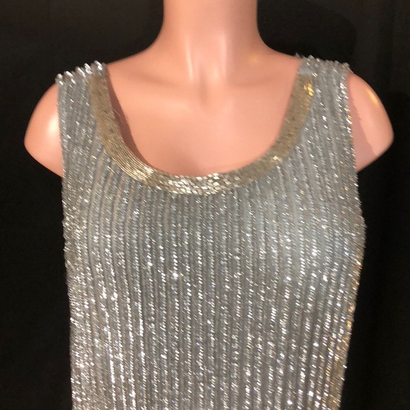 NWT ADRIANNA PAPELL Beaded Sequin Cocktail Fress - Picture 2 of 7